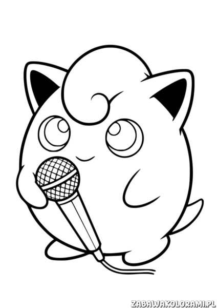 pokemon kolorowanki do pobrania Pokemon z mikrofonem – kolorowanka