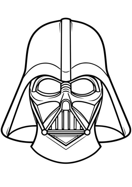 lord vader Kolorowanka. Rysunek z hełmem Darth Vadera z Gwiezdnych Wojen.
