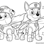 Psi Patrol kolorowanka z Chase i Marshall – dwoma bohaterami z PAW Patrol