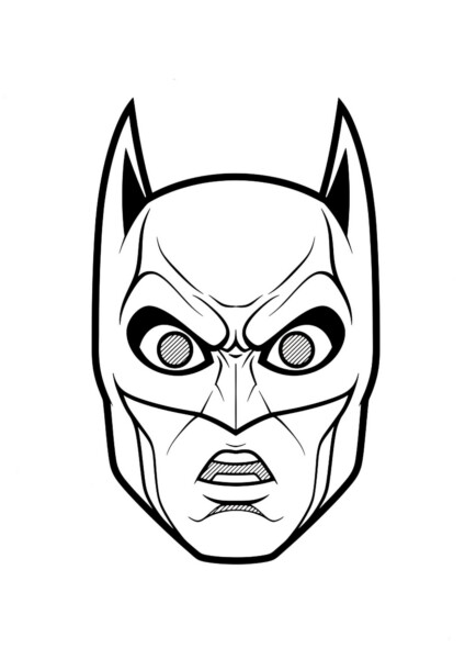 Głowa Batman Kolorowanka z charakterystycznymi uszami i maską