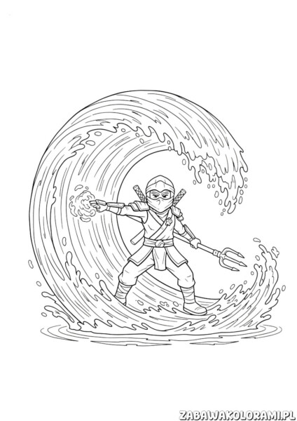 Woda Kolorowanki Ninjago ze sztyletem i żywiołem wody