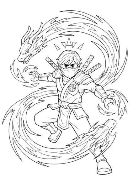 Zielony smok – Kolorowanki do druku Ninjago