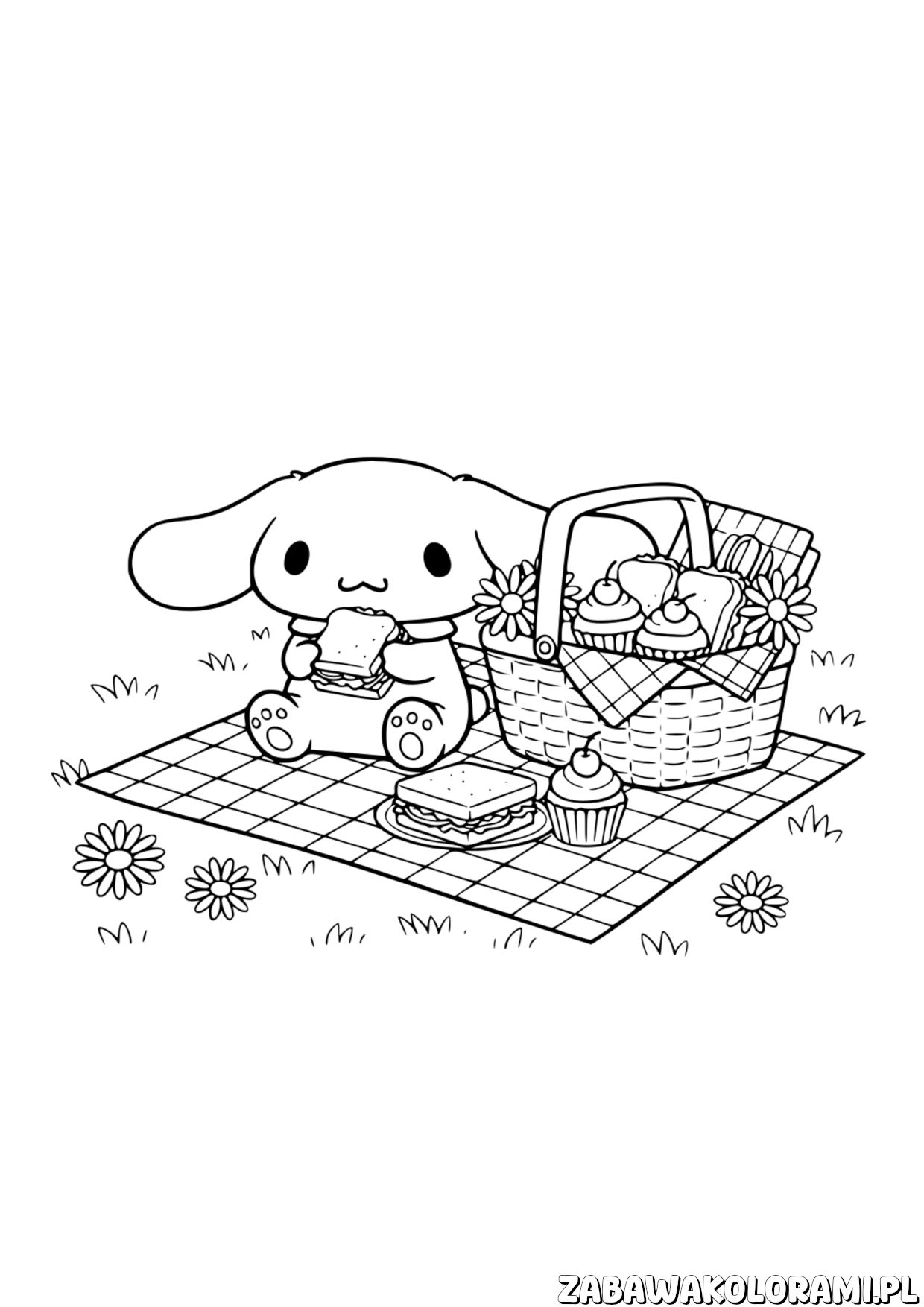 Cinnamoroll Malowanka – uczęszczaj urocze szczenię na kolorowej przygodzie