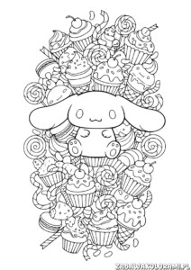Cinnamoroll do druku Kolorowanka z uśmiechniętą postacią z serialu
