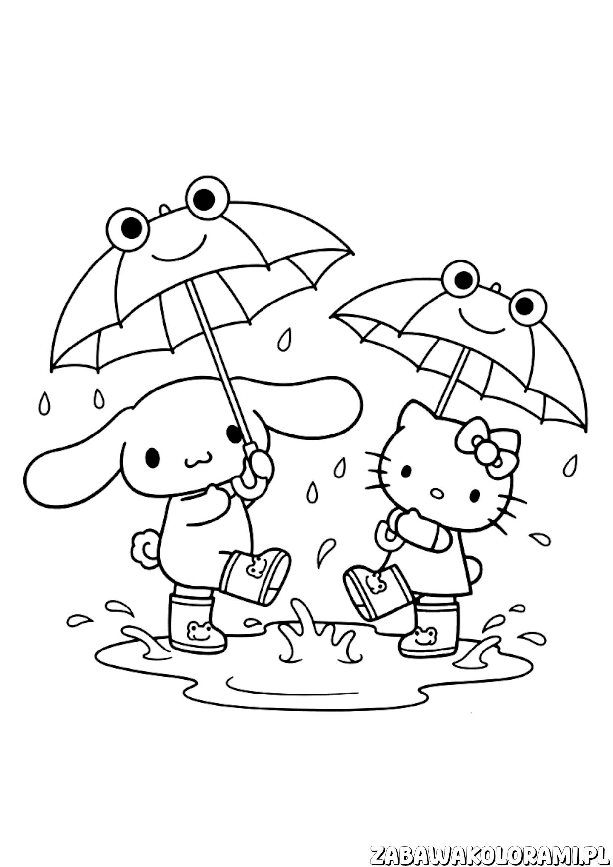 Hello kitty i Cinnamoroll Kolorowanka – kreatywna zabawa dla dzieci