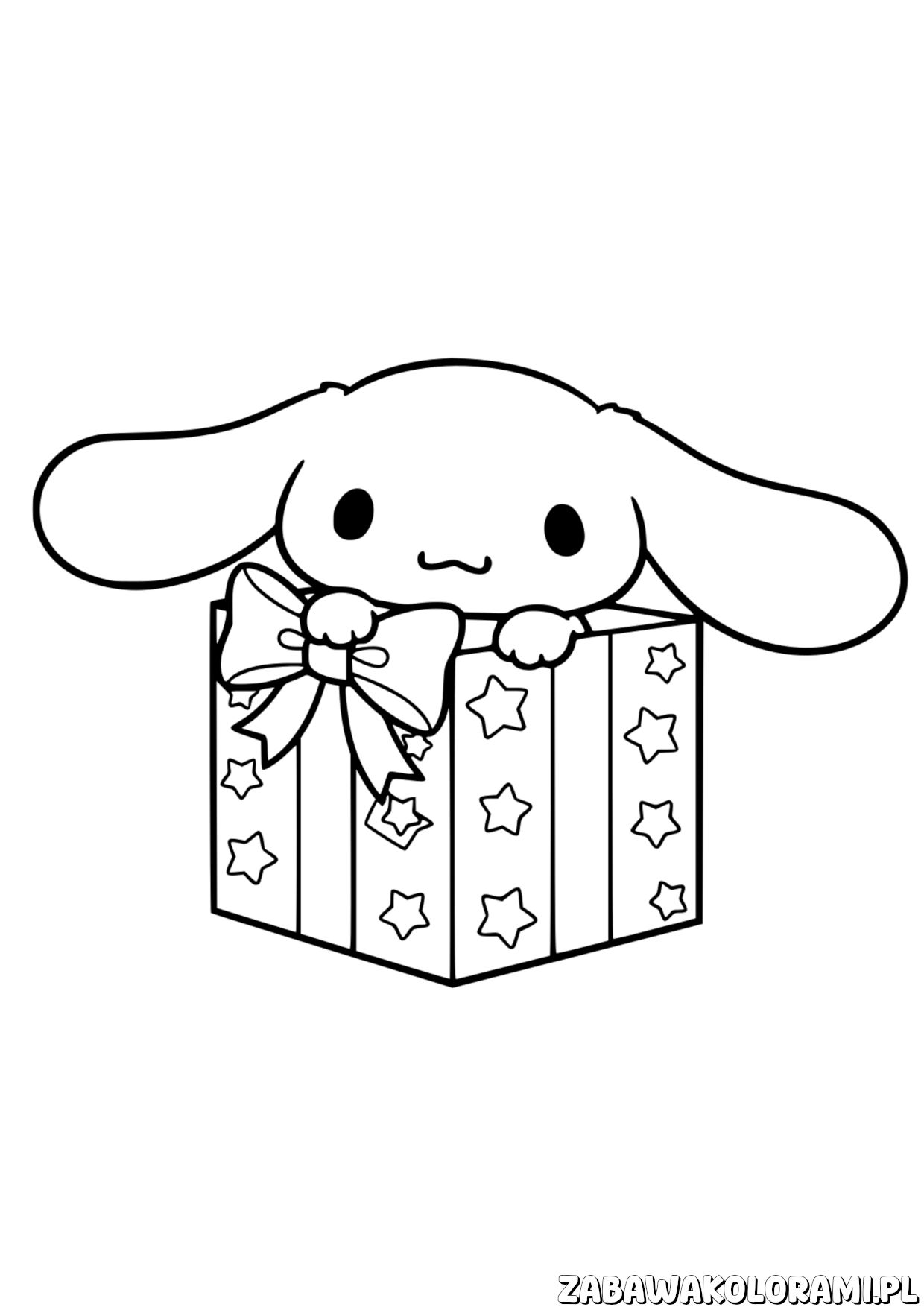 Kolorowanka Cinnamoroll do druku – udekoruj urocze uszka!