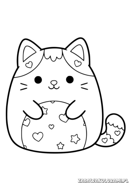 Kotek Kolorowanka Squishmallows – urocza postać z serii Squishmallows gotowa do kolorowania