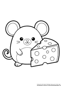 Mysz Kolorowanki Squishmallows do druku – kolorowanka z uśmiechniętą myszką Squishmallows