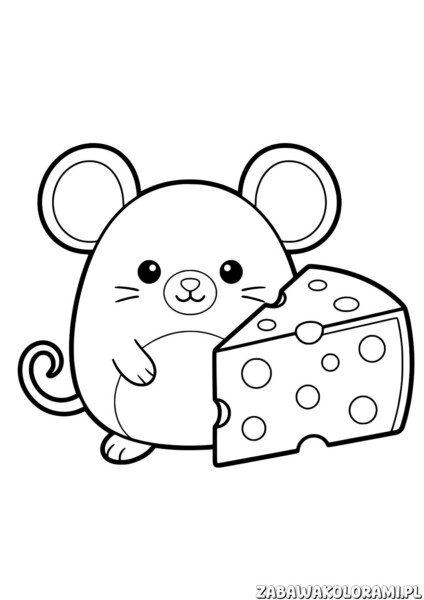 Mysz Kolorowanki Squishmallows do druku – kolorowanka z uśmiechniętą myszką Squishmallows
