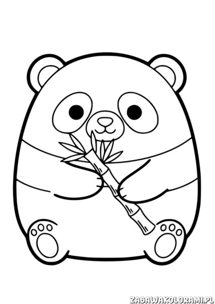 Panda Kolorowanka Squishmallows dla dzieci – uroczy pluszak z serii Squishmallows gotowy do kolorowania