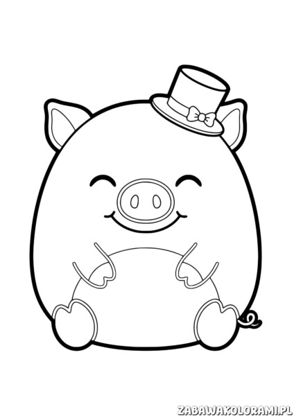Swinka Kolorowanki Squishmallows do druku – kolorowanka z uroczą postacią z serii Squishmallows