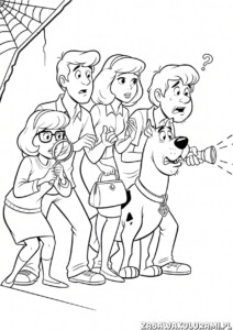 Kolorowanki do druku scooby doo Scooby-Doo i jego drużyna detektywów w zabawnym śledztwie