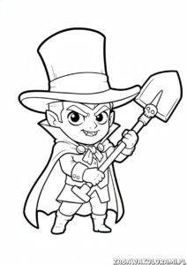Mortis Brawl Stars kolorowanka przedstawiająca postać z gry w dynamicznej pozie, gotową do akcji.