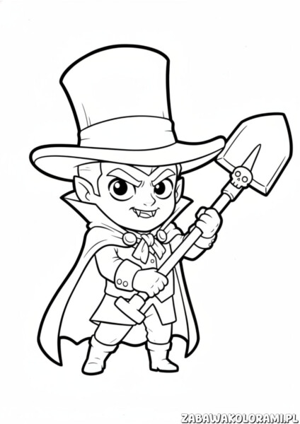 Mortis Brawl Stars kolorowanka przedstawiająca postać z gry w dynamicznej pozie, gotową do akcji.