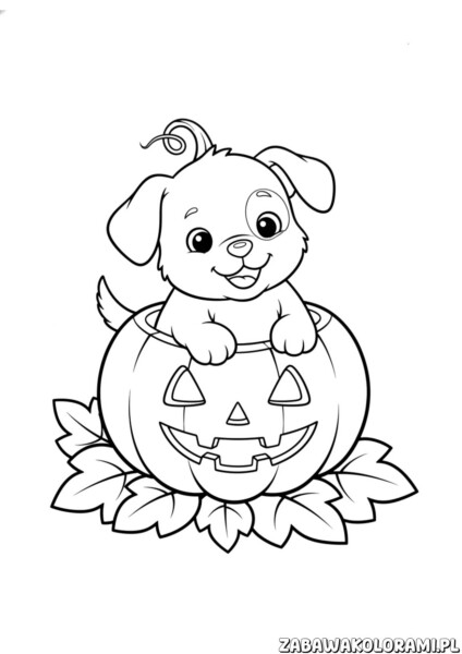 dynia halloween kolorowanka – dynia z miną potwora i latającymi nietoperzami