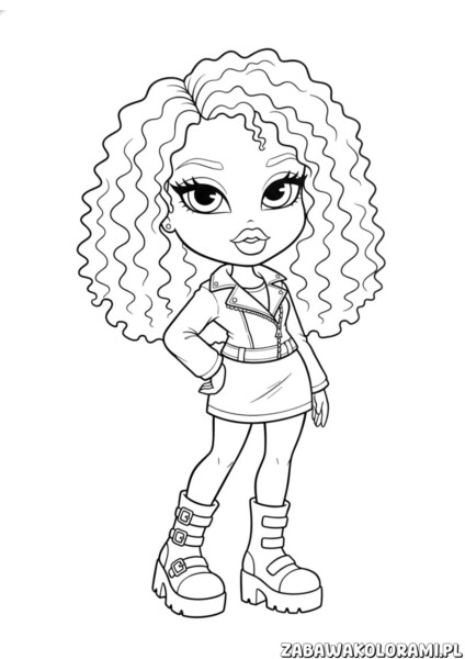 kolorowanka bratz kurtka skorzana – Bratz w skórzanej kurtce gotowa do stylizacji