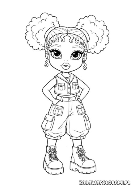 kolorowanki bratz afro koki – Afro i Koki w zabawnej pozie gotowi do kolorowania