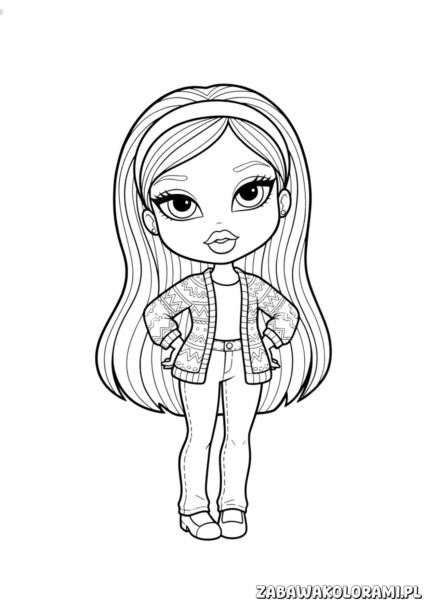 kolorowanki lalki bratz modna – lalka Bratz w modnym stroju