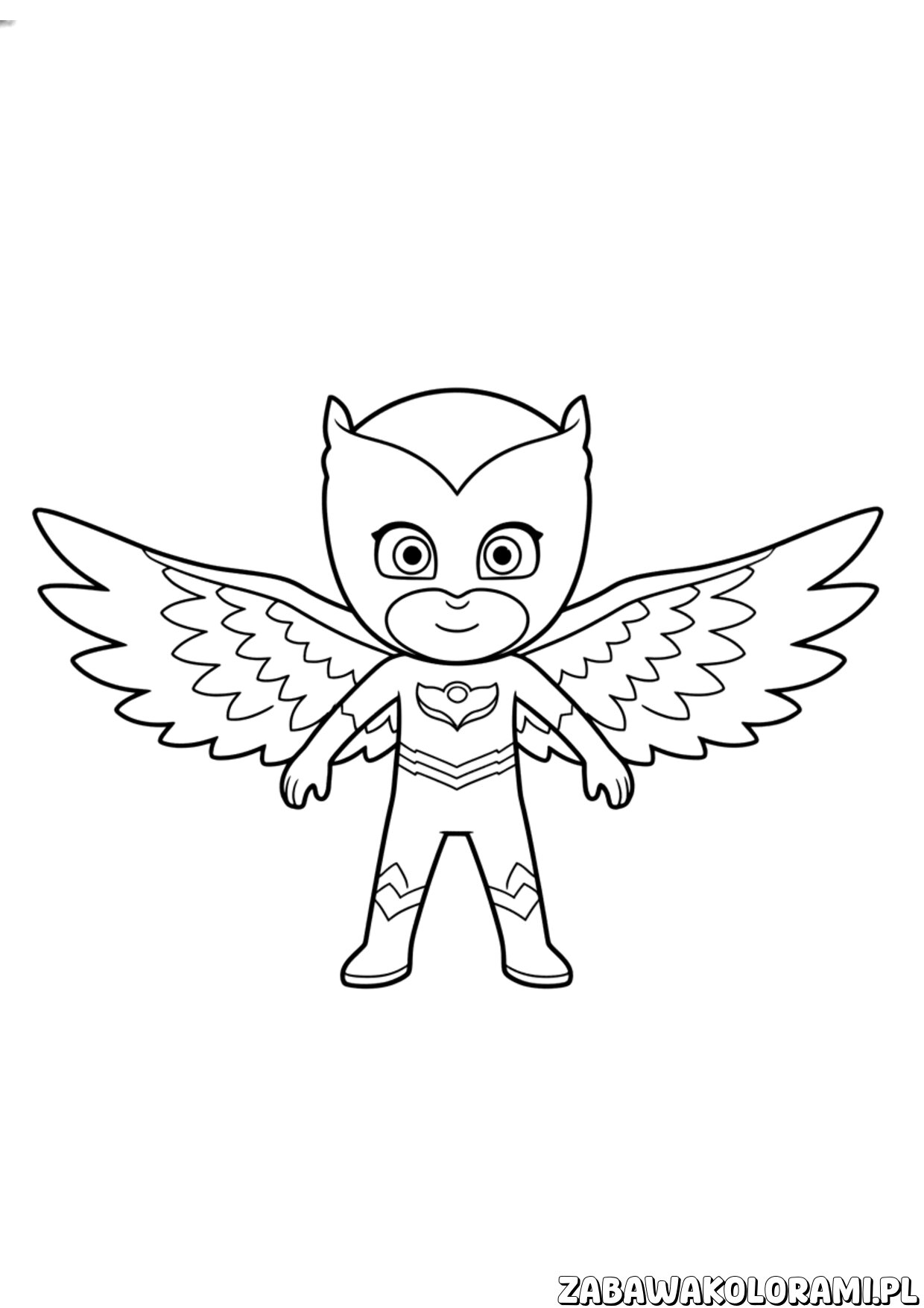 kolorowanki pj masks – dziecko rysuje maski superbohatera gotowe do pokolorowania