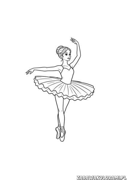 lalka balerina klasyczna kolorowanka – dziewczynka w baletowej tutu na scenie