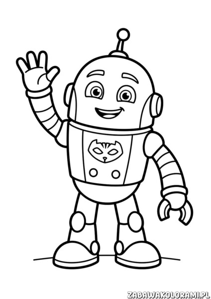 robot pidzamersi kolorowanka robot z przyjaciółmi w futurystycznym świecie