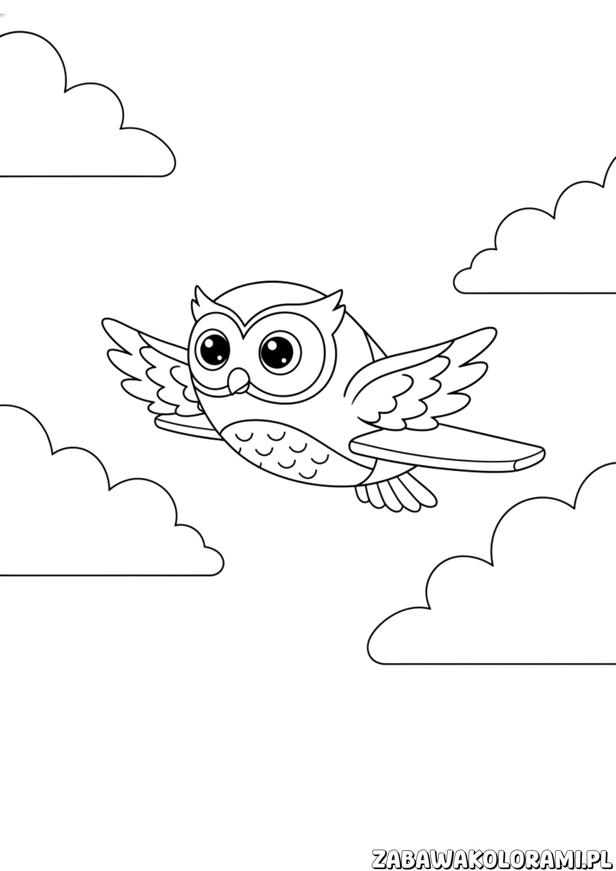 sowolot owl glider kolorowanka – sowa w locie, gotowa do pokolorowania