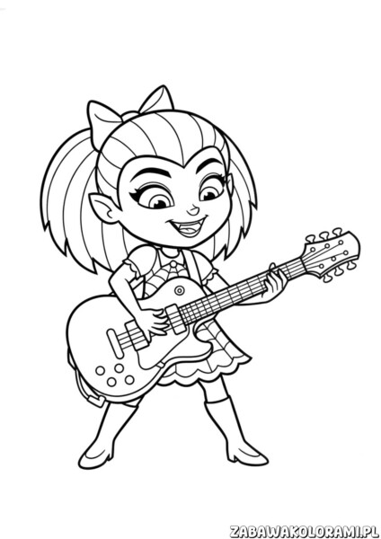 darmowe kolorowanki vampirina – wampirzyca z czapką i przyjaciółmi