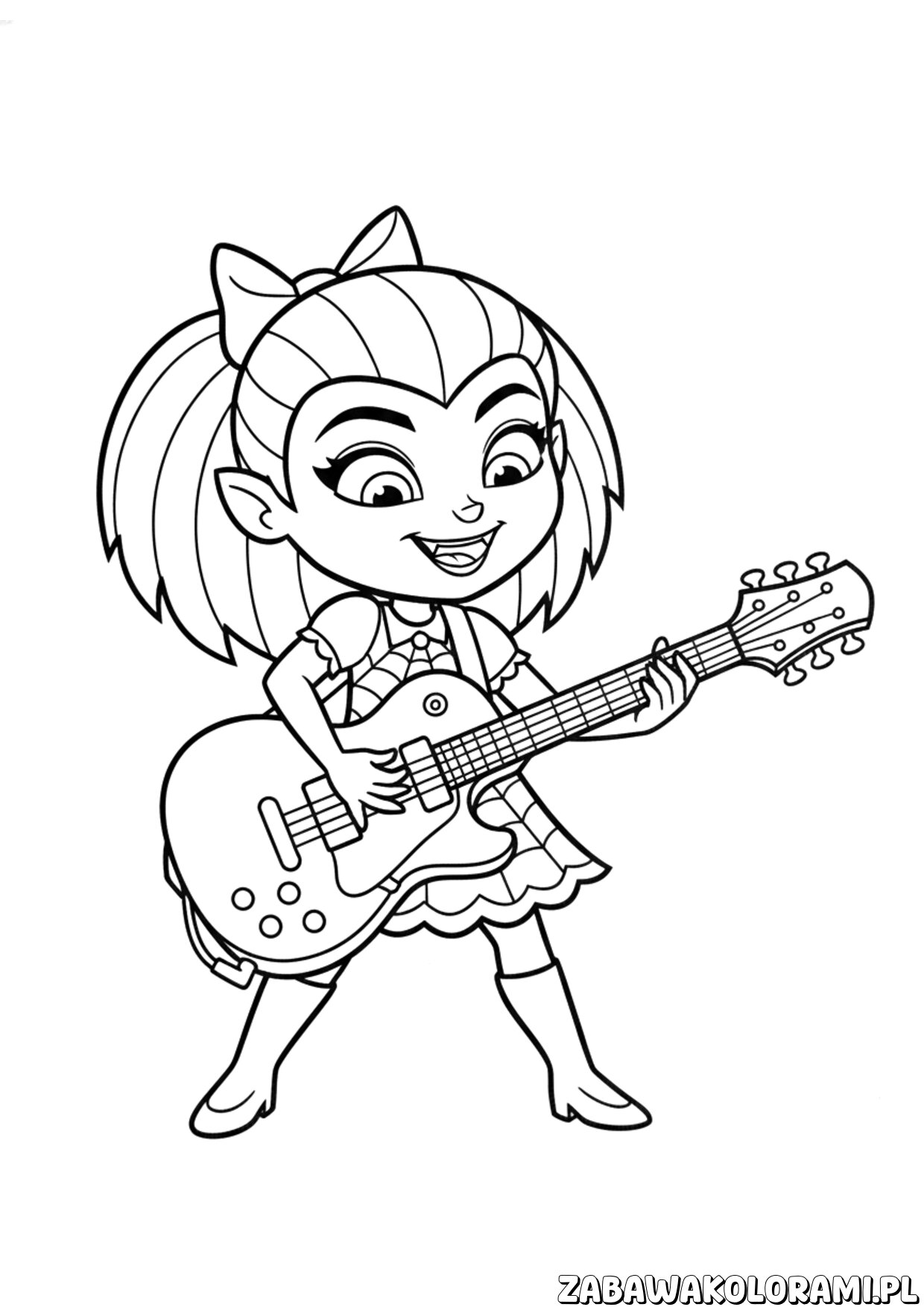 darmowe kolorowanki vampirina – wampirzyca z czapką i przyjaciółmi