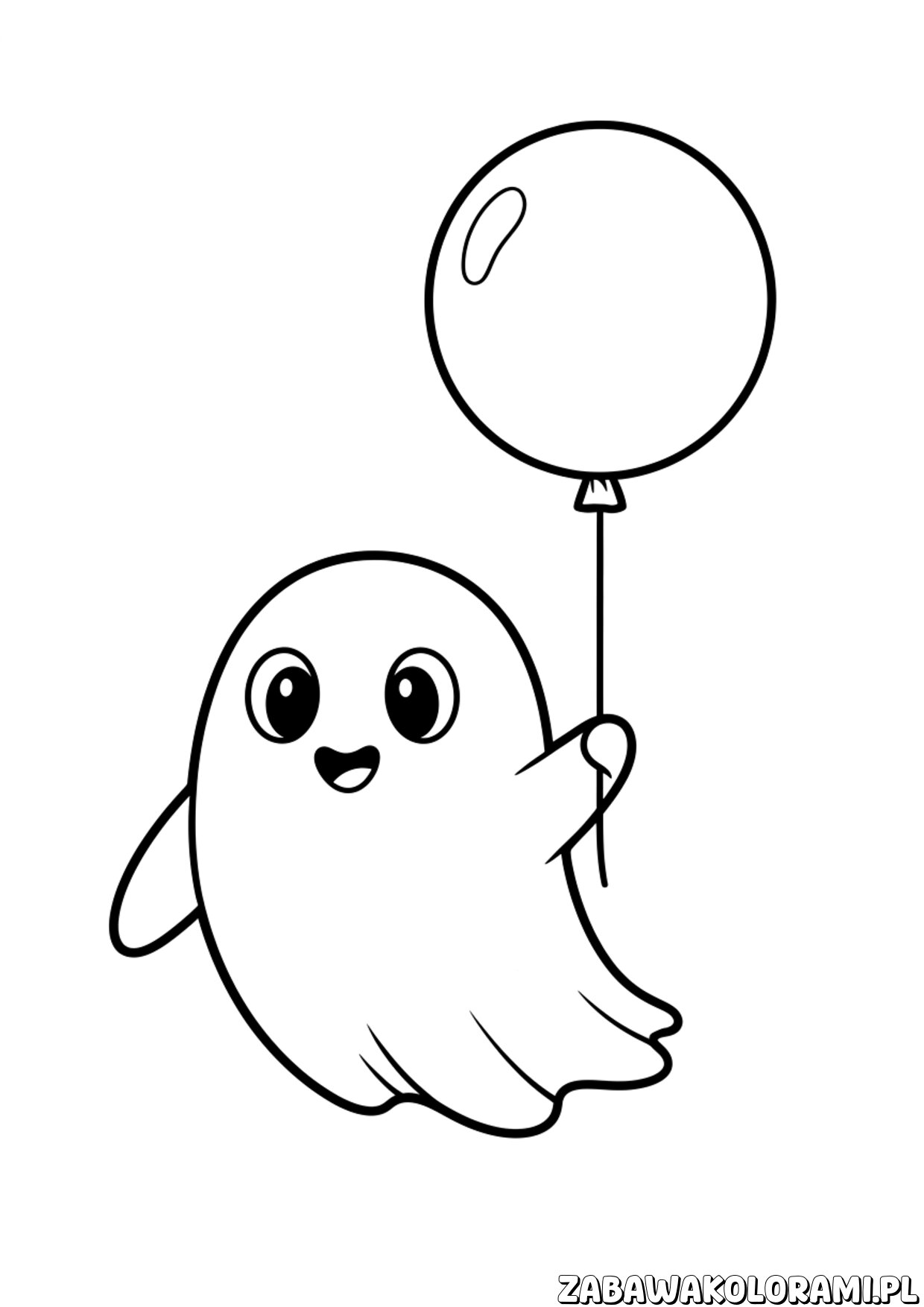 duszek demi z balonem kolorowanka – duszek trzyma balon