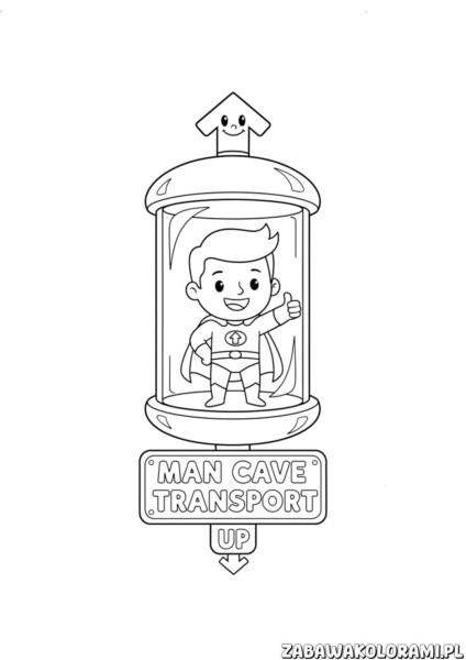 kolorowanki dla dzieci niebezpieczny henryk man cave Henryk w niebezpiecznej jaskini z latarką