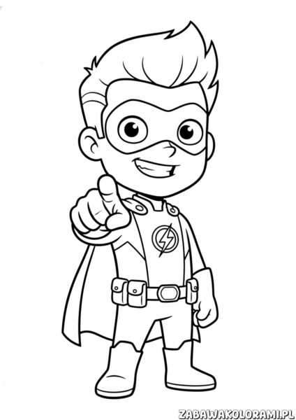 kolorowanki niebezpieczny henryk online kid danger wskazuje – Henryk w kapeluszu, gotowy na niebezpieczną zabawę.
