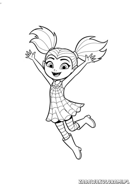 kolorowanki vampirina do druku – Vampirina i jej przyjaciele w nocnym parku