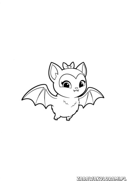 nietoperz vampirina kolorowanka – wampirzy nietoperz w pelerynie gotowy do lotu