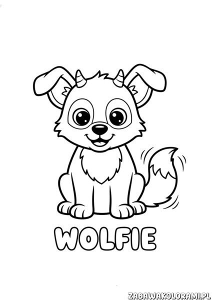 piesek wolfie vampirina kolorowanka – mały piesek przyjaciel Wolfiego i Vampiriny w zabawnej scenie