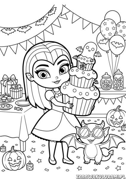 vampirina i gregoria przyjecie kolorowanka – Vampirina i Gregoria przygotowują halloweenową imprezę.