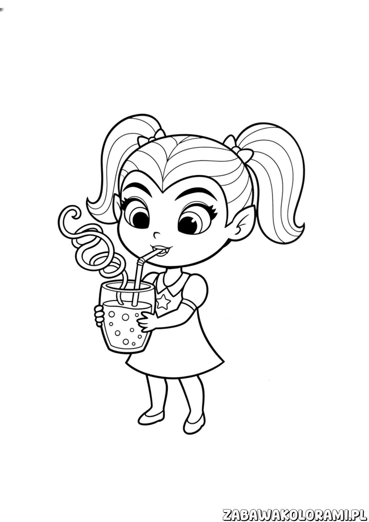 vampirina pije sok ze slomka kolorowanka – wampirka pije sok ze słomką