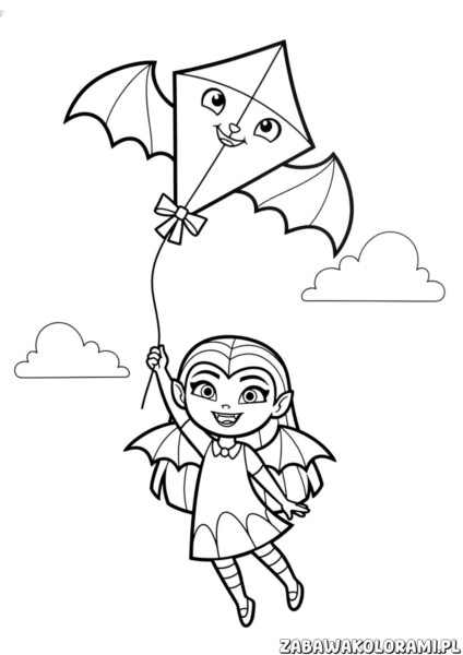 vampirina puszcza latawiec kolorowanka – Vampirina trzyma latawiec w lesie