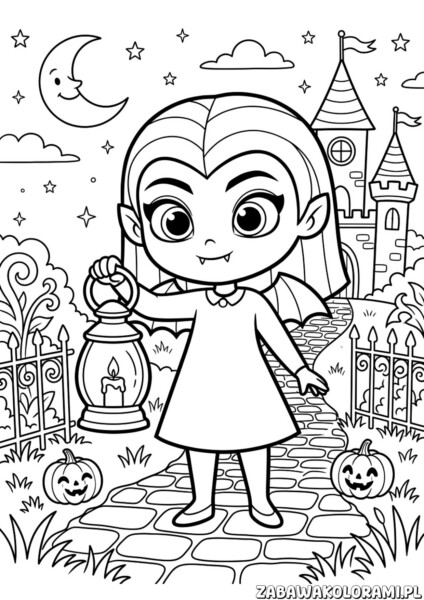 vampirina z latarnia noca kolorowanka – Vampirina przy latarni nocą