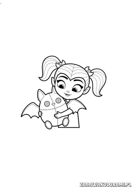 vampirina z nietoperzem kolorowanka – wampirina i nietoperz w zabawnej pozie