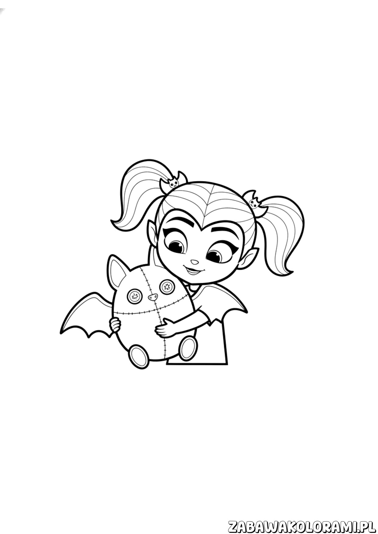 vampirina z nietoperzem kolorowanka – wampirina i nietoperz w zabawnej pozie